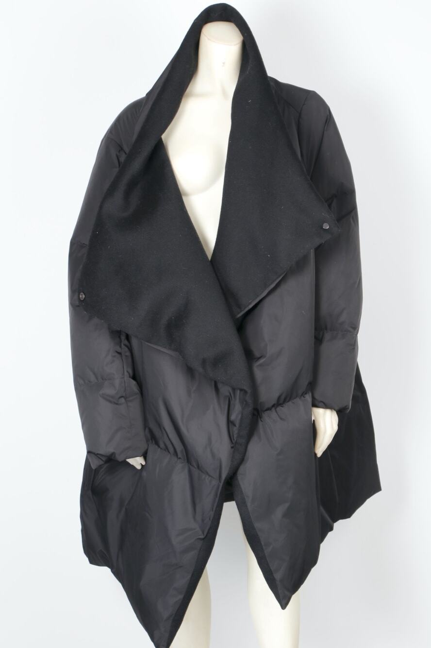 Lafayette 148 New York Black Shawl Collar Puffer Jacket Coat XXL Wrap Oversized